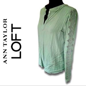 NWOT LOFT Long Lace Sleeved Shirt